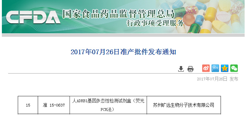 喜讯！苏州BC贷生物ADRB1项目喜获Ⅲ类医疗器械注册证!
